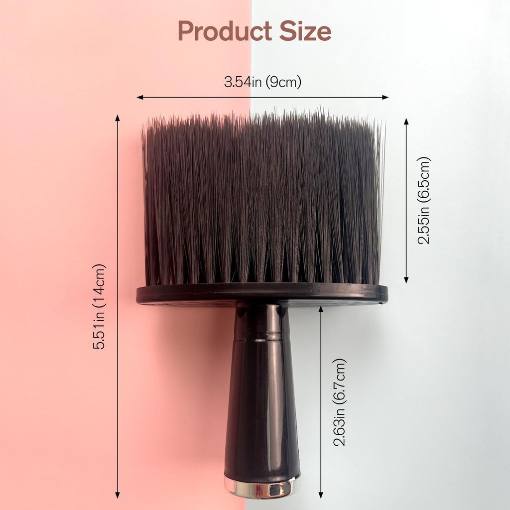 Jaasuee 2 Pcs Barber Brush Neck Duster Hair Cutting Brush Set - Black Soft Cleaning Face Brush, Dusting Brush for Hair Styling, Ideal for Barbers and Home Use