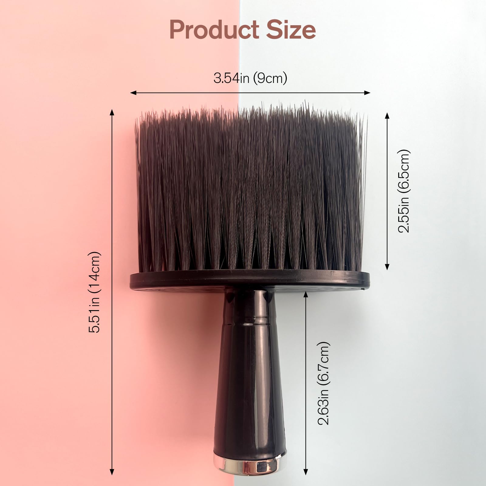 Jaasuee 2 Pcs Barber Brush Neck Duster Hair Cutting Brush Set - Black Soft Cleaning Face Brush, Dusting Brush for Hair Styling, Ideal for Barbers and Home Use