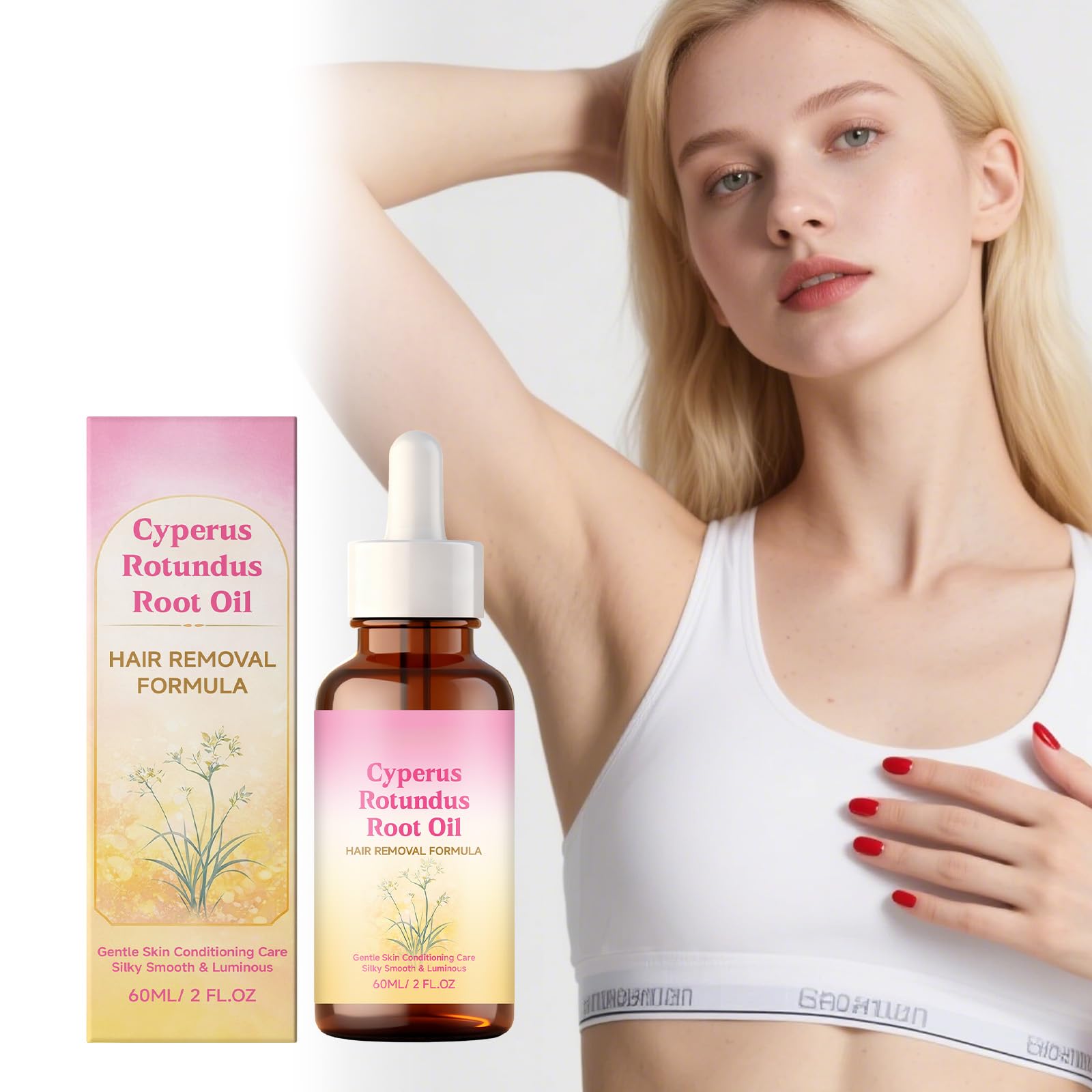 WestShiny Cyperus Rotundus Oil, Cyperus Rotundus Oil for Hair Removal, Deeply Moisturizing & Pore-Shrinking for Women and Men, 2.02 fl oz (60 ml)