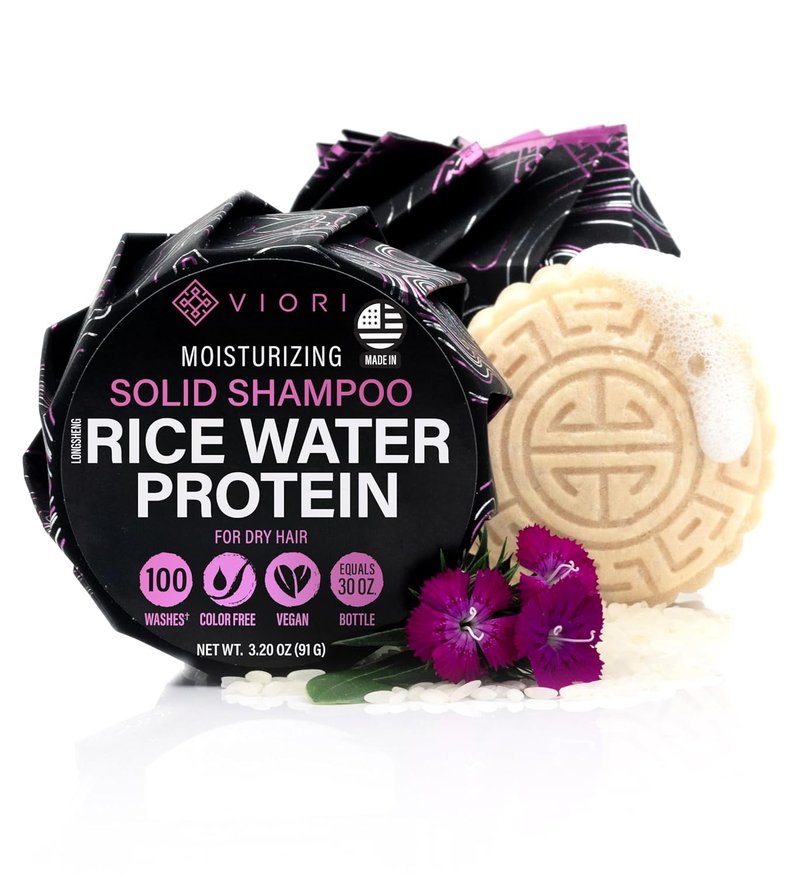 Viori Terrace Garden Shampoo Bar - Handcrafted All-Natural Rice Water Formula | Sulfate-Free