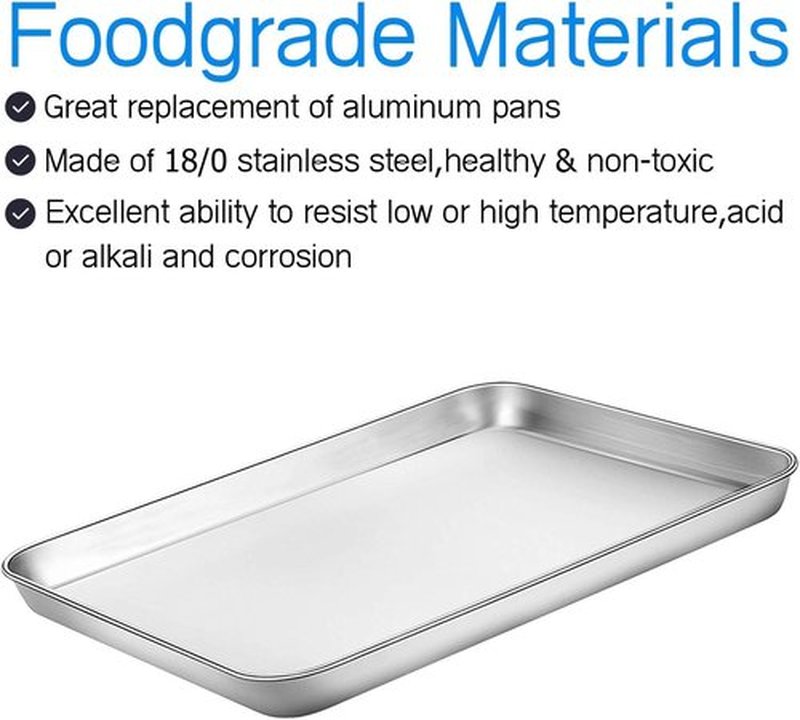 Skiennix Cookie Sheet and Cooling Rack Set - 16-Inch Stainless Steel Bakeware, Non-Toxic & Easy Clean