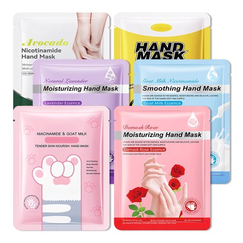 Hand Mask Moisturizing Gloves 6 Pack,Hydrating Hand Mask for Women,Soft Gloves for Dry Cracked Skin
