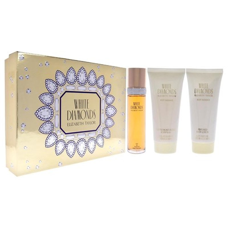 Elizabeth Taylor White Diamonds Perfume Gift Set - 3 Count Luxury Fragrance Collection