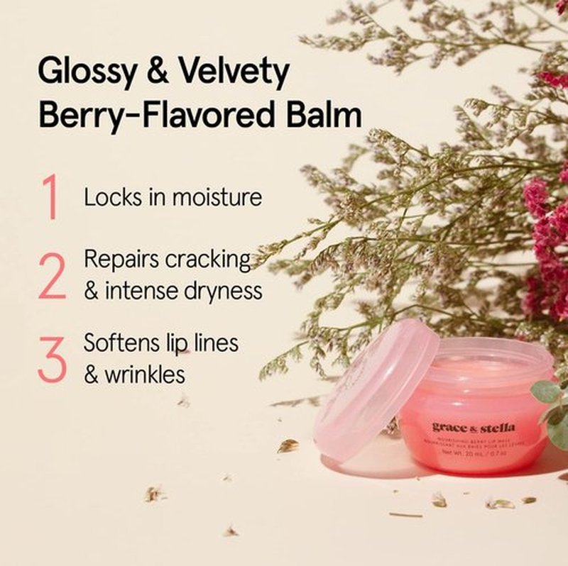 Grace & Stella Lip Butter - Hydrating Lip Balm & Nourishing Mask - Travel Size (1-Pack) for Overnight Repair