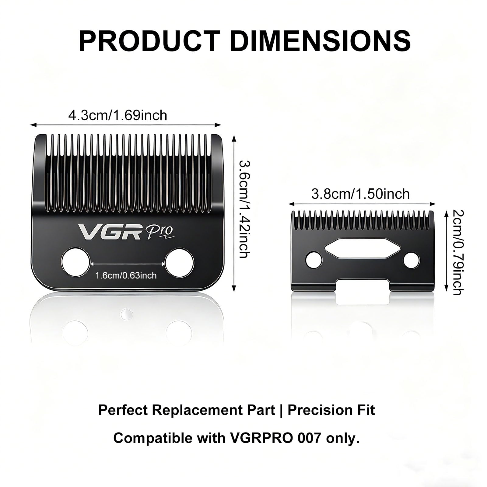 VGRPRO Professional Hair Clipper Replacement Blade Set for V-007