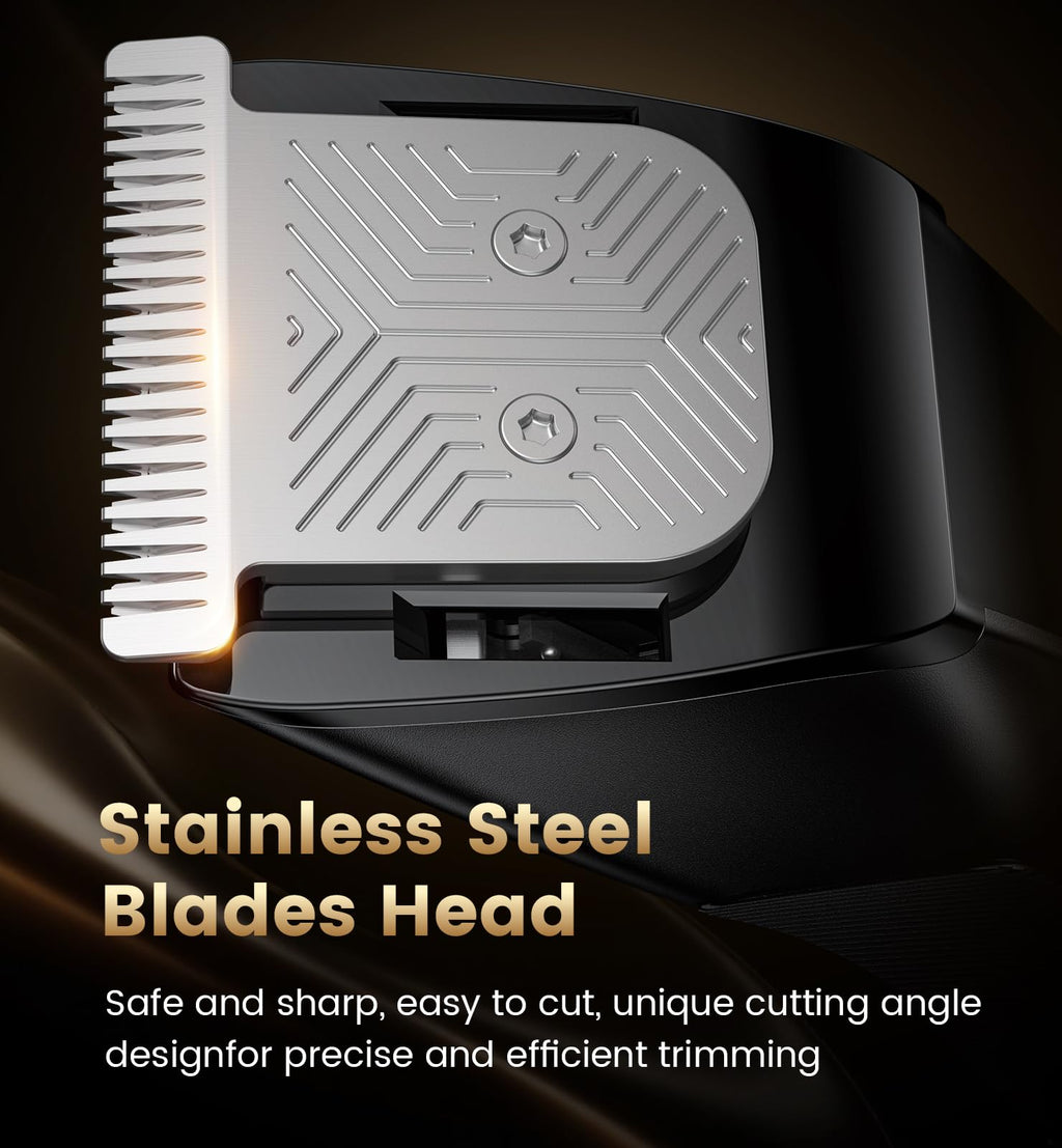 Men's Beard Trimmer-All-in-One Mustache Trimmer for Men with 20 Length Adjustable, Stainless Steel T-Blade for Precision Facial Hair Trimming Cordless IPX7 Waterproof Wet/Dry Clipper,LED Display