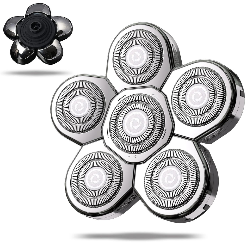 UPTARD Head Shaver Replacement Heads, Replacement Blades for Bald Men, Stainless Steel 7D Rotary Blades for Electric Head Razor, Silver