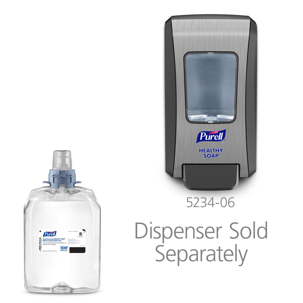 PURELL HEALTHY SOAP BAK E2 Antimicrobial Foam, Fragrance Free, 2000 mL Refill for PURELL FMX-20 Manual Soap Dispenser (Pack of 2) – 5294-02 - Manufactured by GOJO, Inc.