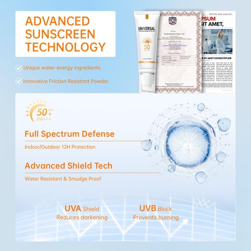 Tinted Sunscreen for Face SPF 50, Tinted Moisturizer with SPF, Sweat Resistant Oil Free with No White Cast, Broad Spectrum UVA/UVB, 1.7oz