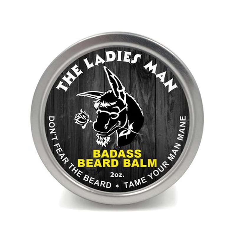 Badass Beard Care Beard Balm - Ladies Man Scent | All-Natural, 2 Ounce - Soften Hair & Hydrate Skin