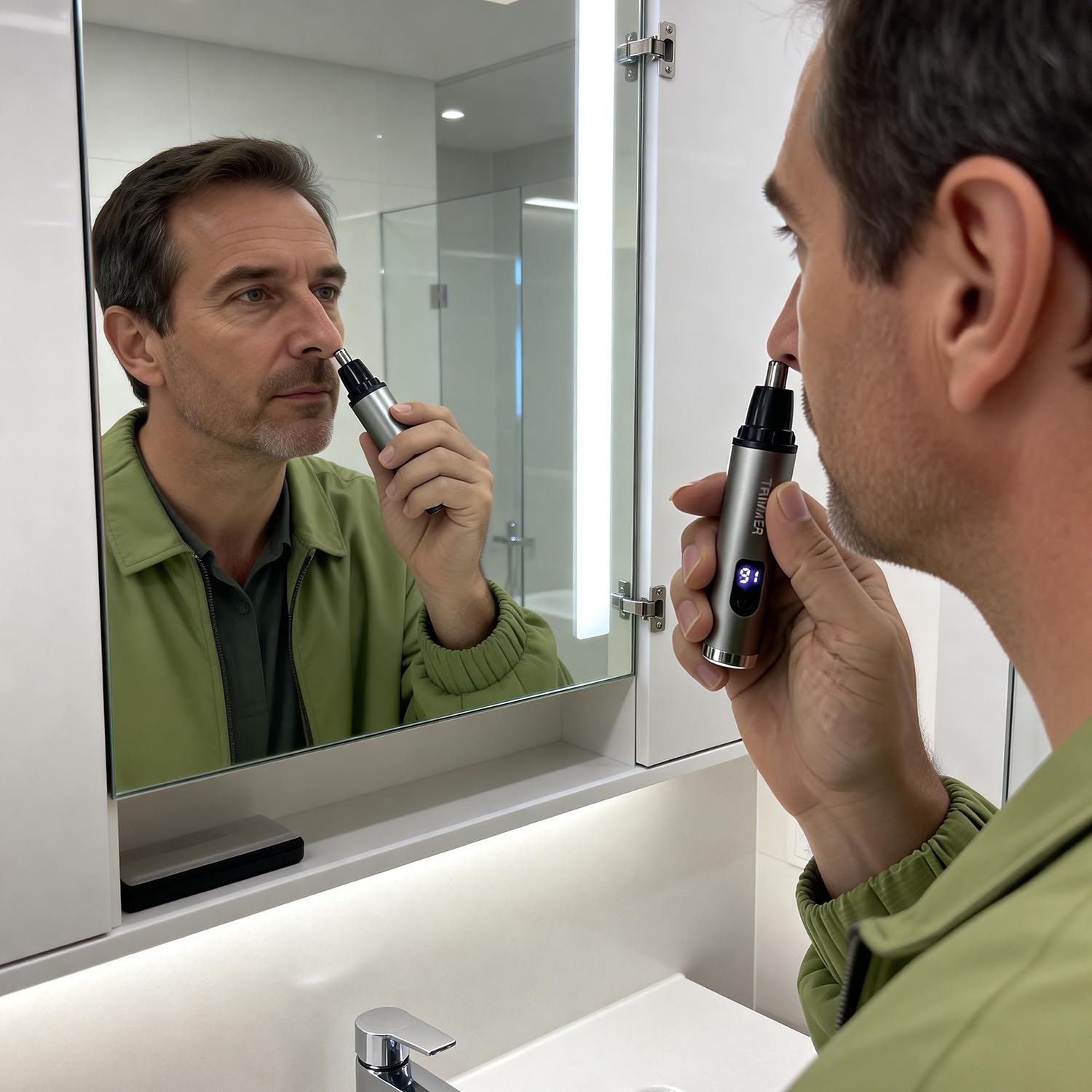 Pemoupnd Ear and Nose Hair Trimmer Clipper,Portable Easy Clean for Men Women