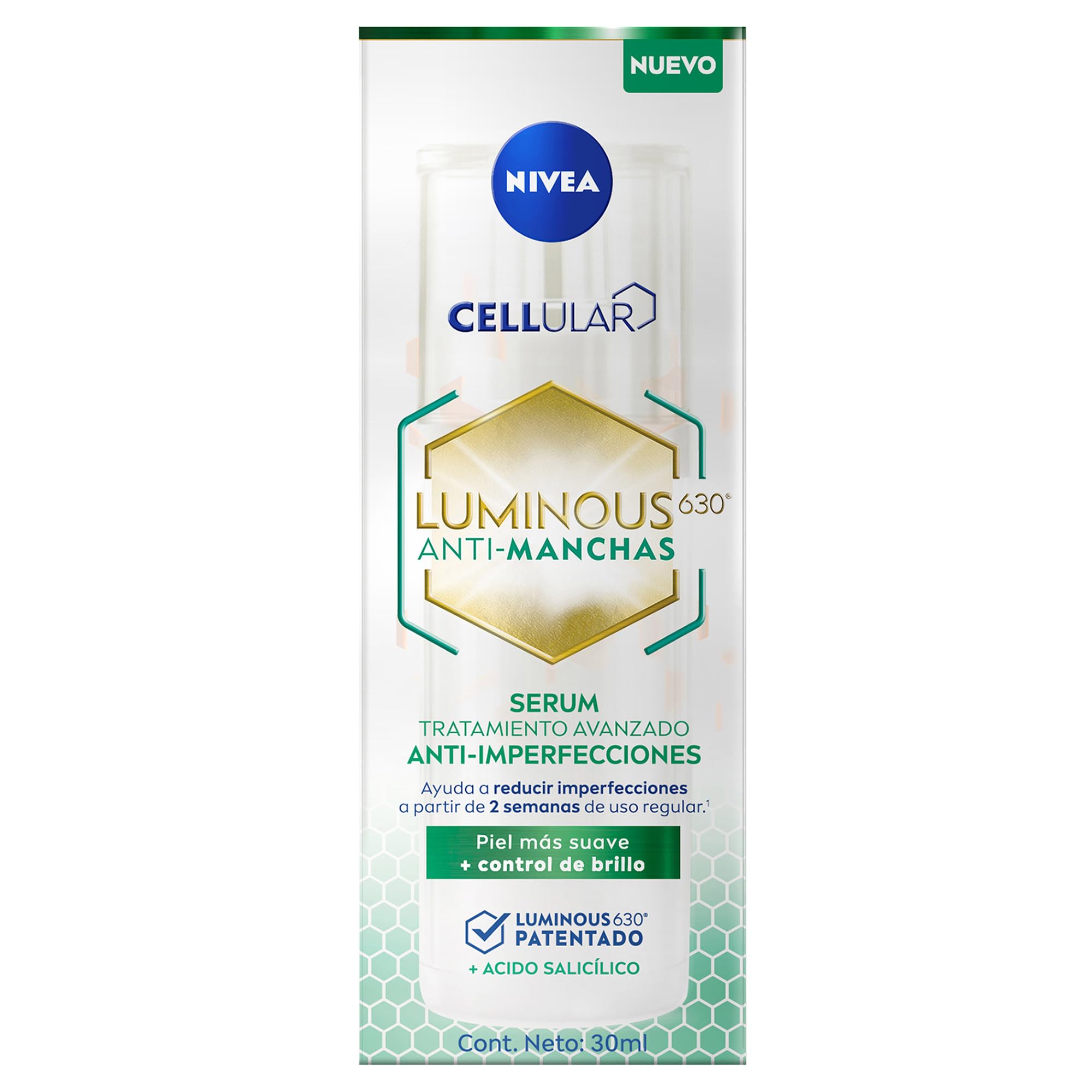 NIVEA Facial Serum Cellular Luminous 630 Lightweight Gel‑Like Daily Face Treatment for a Refined Skin Appearance and Balanced Skin Surface, 30 ml (Approx. 1.01 fl oz) – Advanced Daily Skin Care