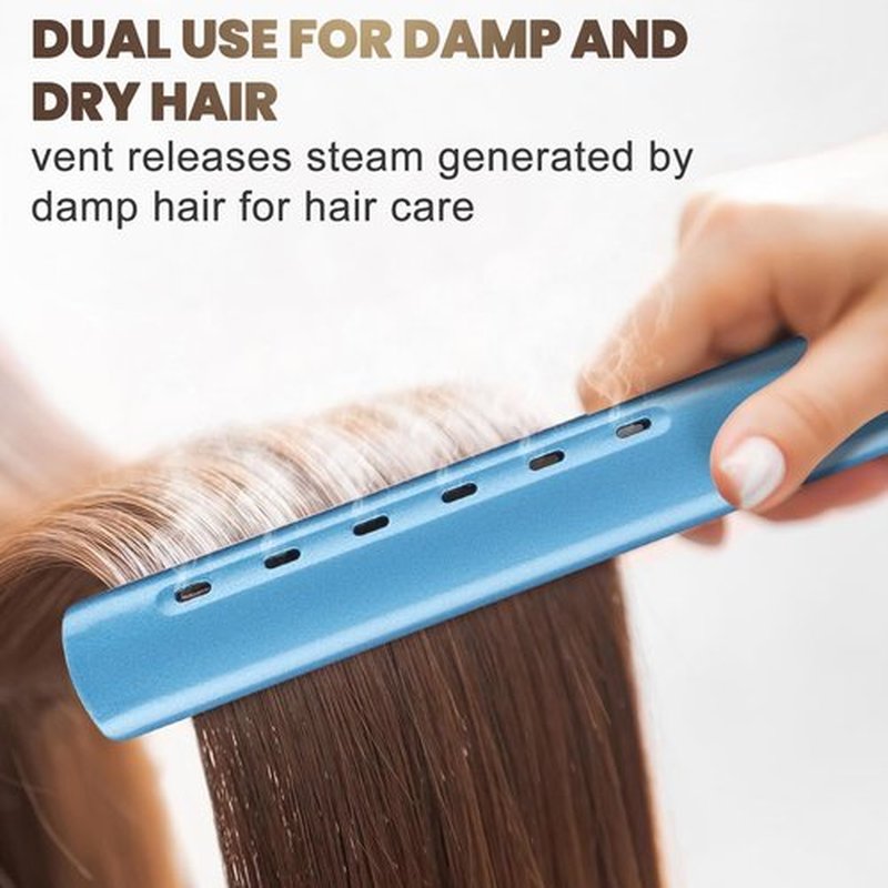 Flat Iron and Blow Bryer Set, 2200W AC Motor Fast Drying Low Noise Ionic Hair Dryer with Diffuser Nozzle Concentrator Comb for Women Curly Straight Hair, Titanium Hair Straightener and Curler 2 in1