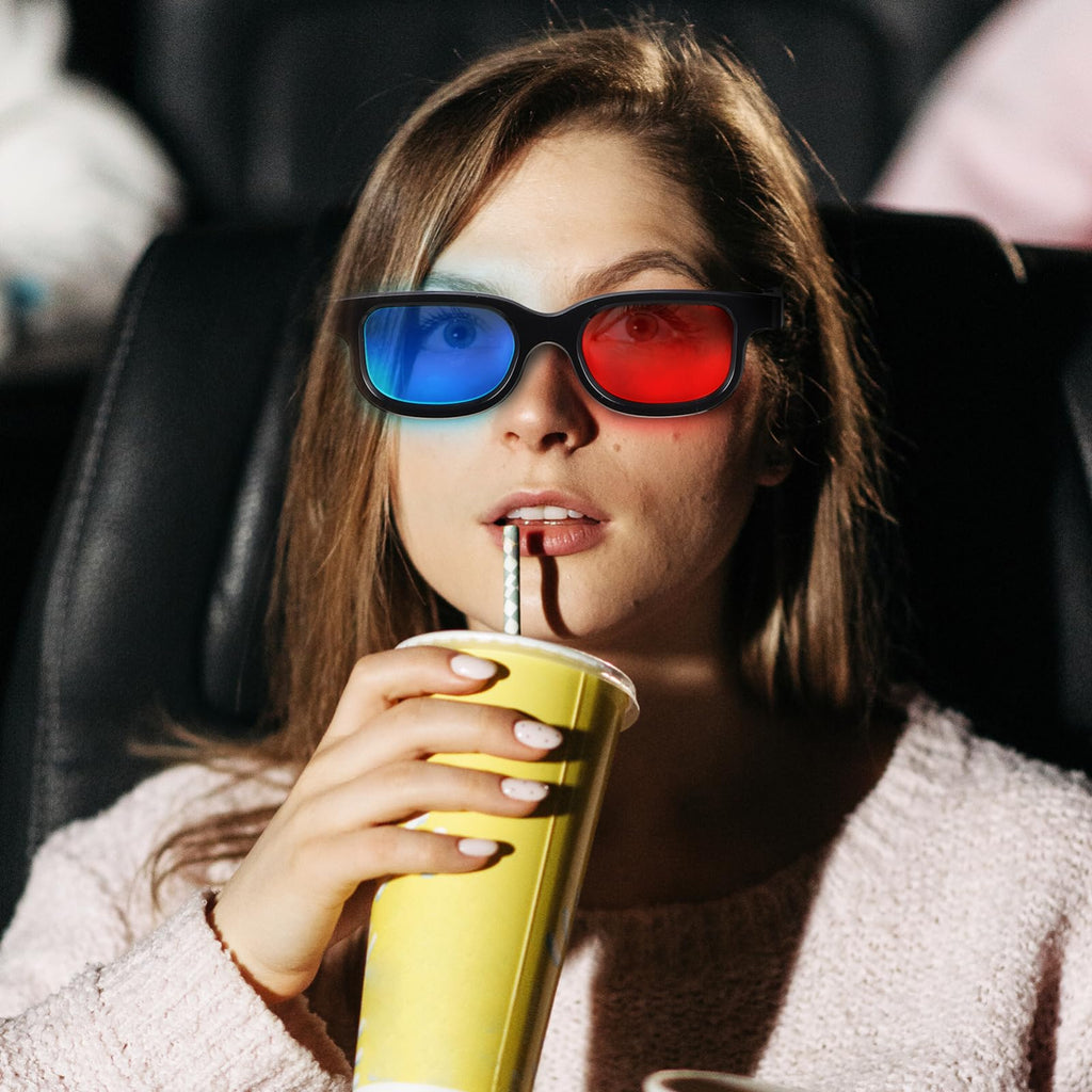NOLITOY 3D Movie Gaming Glasses, 10Pcs Red-Blue Lens 3D Viewing Glasses Lightweight Frame Compatible with Ordinary Computer Monitors TVs Projectors