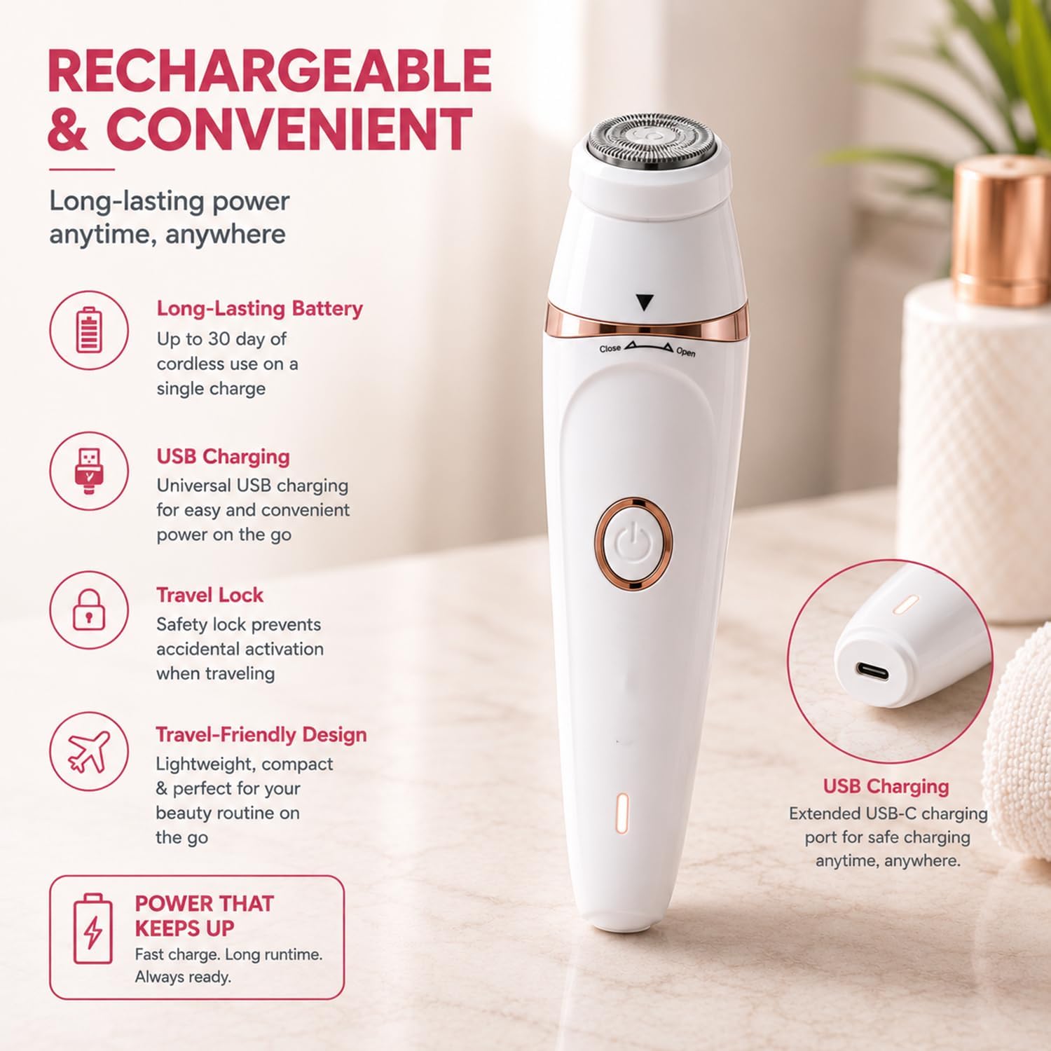 7-in-1 Electric Razors for Women,Bikini Trimmer for Women, Waterproof & USB Rechargeable with Body Hair Trimmer,Eyebrow Trimmer, Nose Hair Clipper,Callus Remover &Facial Cleansing Brush,Gifts for Lady