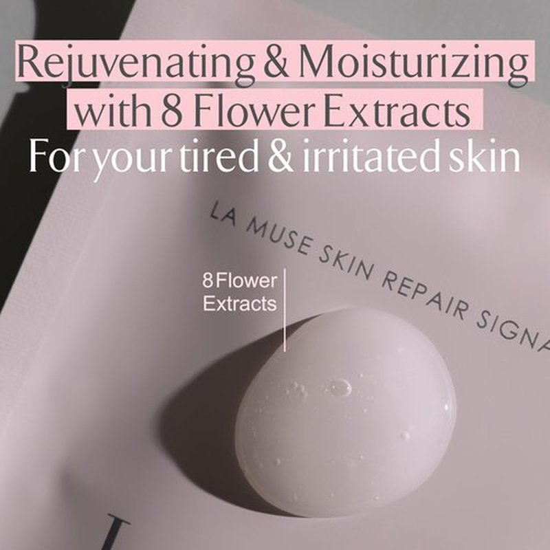 LA MUSE Biocellulose Signature Face Mask(2ea) | Deep Hydrating, Tightening & Firming Care for Skin Repair | Rejuvenating & Moisturizing | Cooling & Soothing Sensitive Skin | Face Mask Korean Skin Care