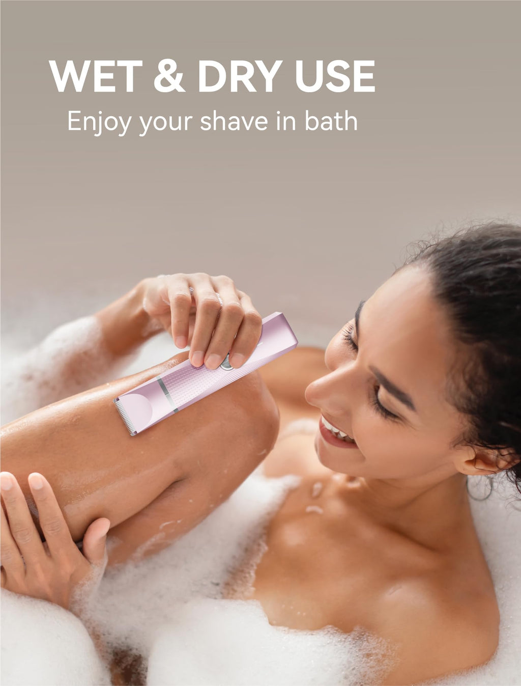 Unibono Pubic Hair Trimmer Women - Waterproof Bikini Trimmer, Rechargeable 3-in-1 Electric Razor, Personal Trimmer Groomer for Body Hair, Cordless Lady Shaver for Legs, Underarms, Face (Cold Pink)