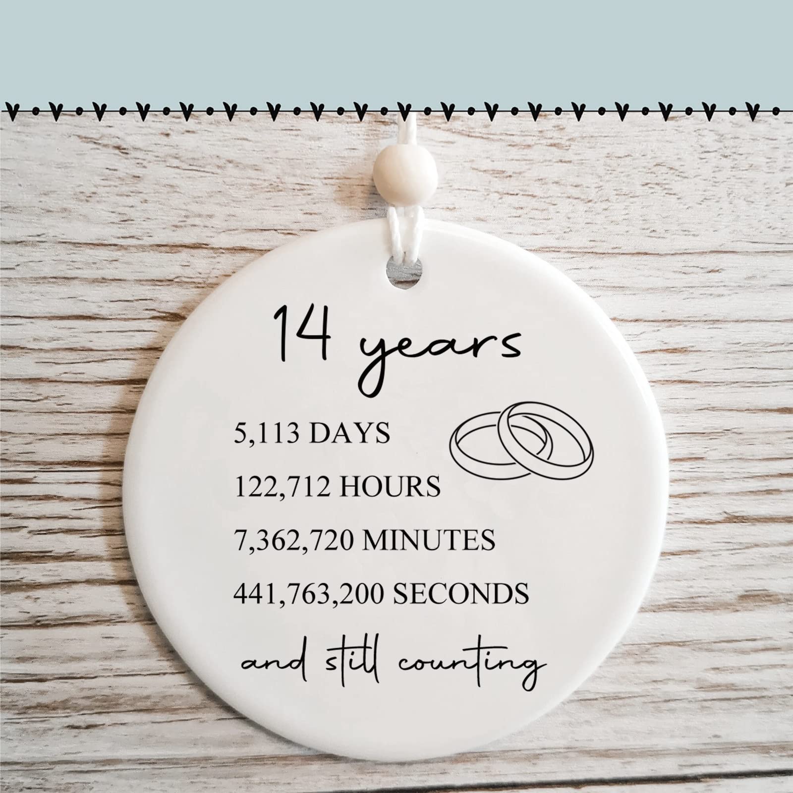 14th Wedding for Her or Him, 14 Years Marriage Gift for Couple, Ivory Anniversary Present for Wife Husband