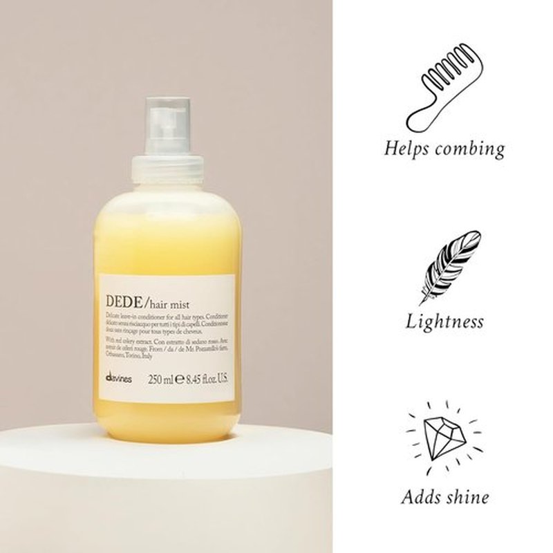 Davines DEDE Hair Mist - Lightweight Leave-In Conditioner for All Hair Types | 8.45 Fl Oz, Moisturizes & Detangles