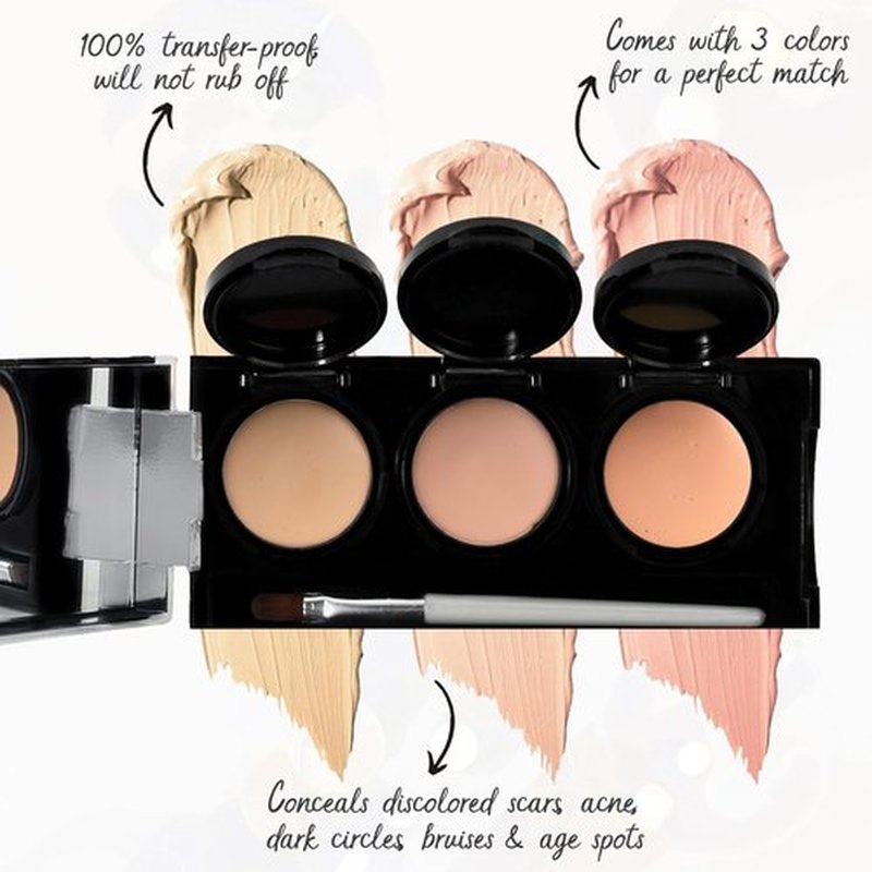 Dermaflage Waterproof Concealer Palette - Full Coverage Matte Finish for Face & Body | Hides Dark Circles & Acne