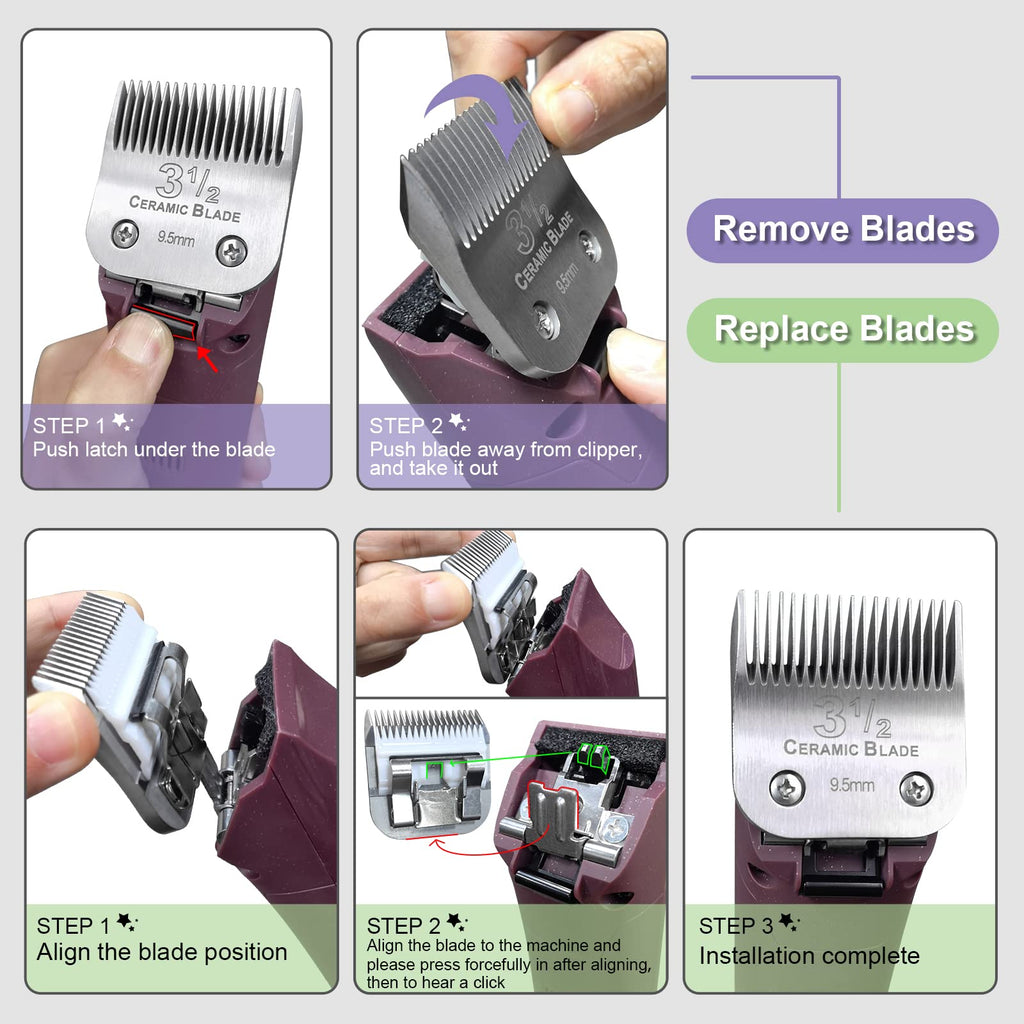 3-1/2 Ceramic Blade compatible with Andis/Oster Classic 76/A5 Clipper