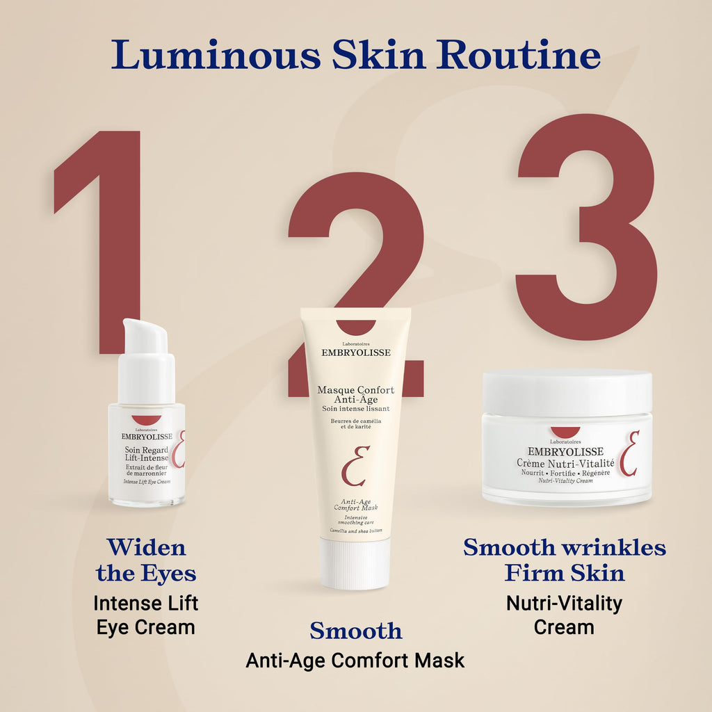 Embryolisse Anti-Age Comfort Mask, Hyaluronic Acid & Vitamin E Night Face Mask, Natural & Organic Anti Wrinkle Cream, Paraben Free Lotion, 2.03 Fl Oz