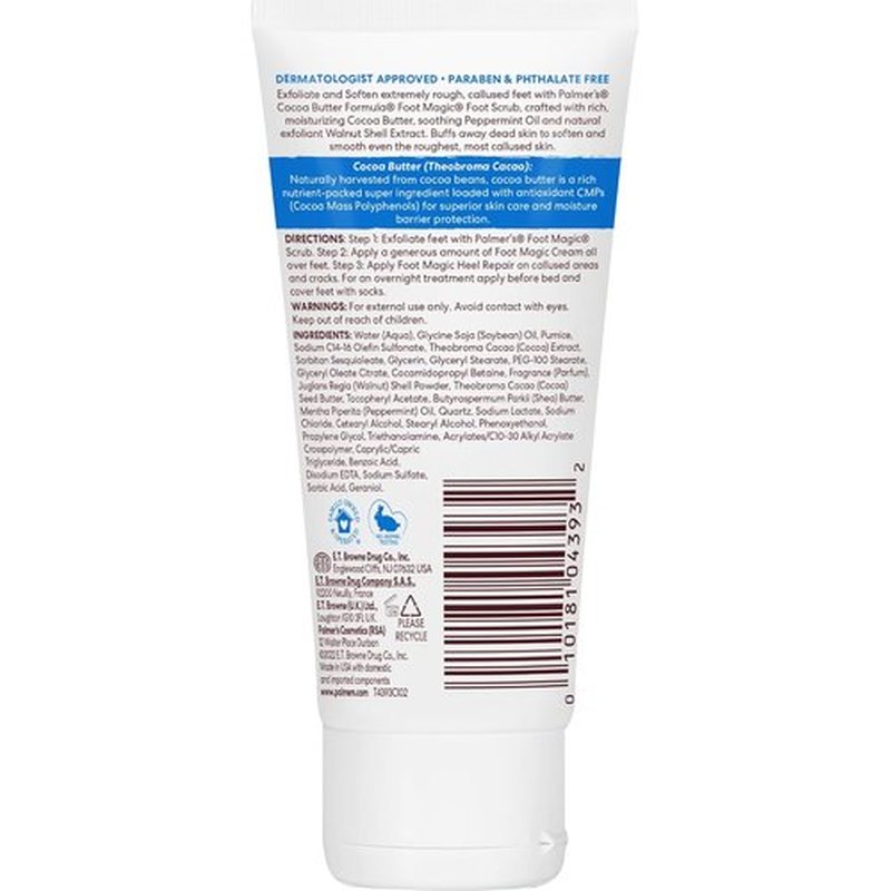 Palmer's Cocoa Butter Formula Exfoliating Foot Scrub - Hydrating Vitamin E for Dry, Cracked Feet | 2.1 Ounce
