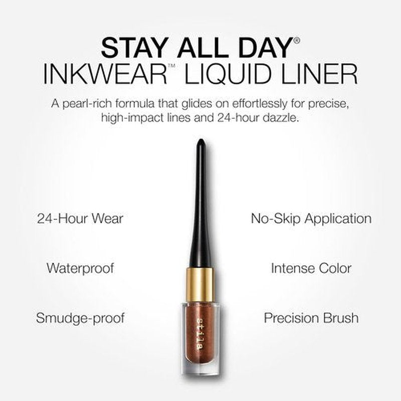 STAY ALL DAY Inkwear Liquid Eye Liner - Long-Lasting, Waterproof Formula | Bold Black Color