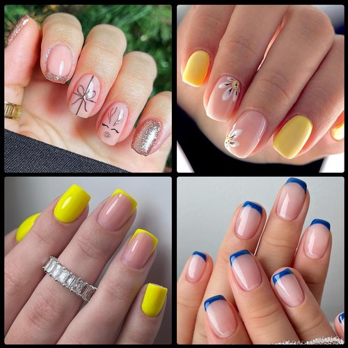 LoveOurHome 600pc Extra Short Square Nail Tips Clear Press on Nails Short Fake Nails, Soft Gel Nail Tip Full Cover Clear Acrylic Nails XS Square Fake Nail Artificial Fingernail for Gel Nail Extension