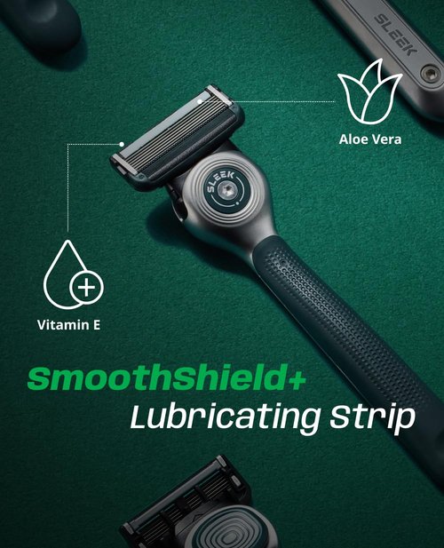 DORCO Sleek 6 Blade Razor for Men - Smooth Shaving with Multi-Flex Technology | Includes 2 Cartridges