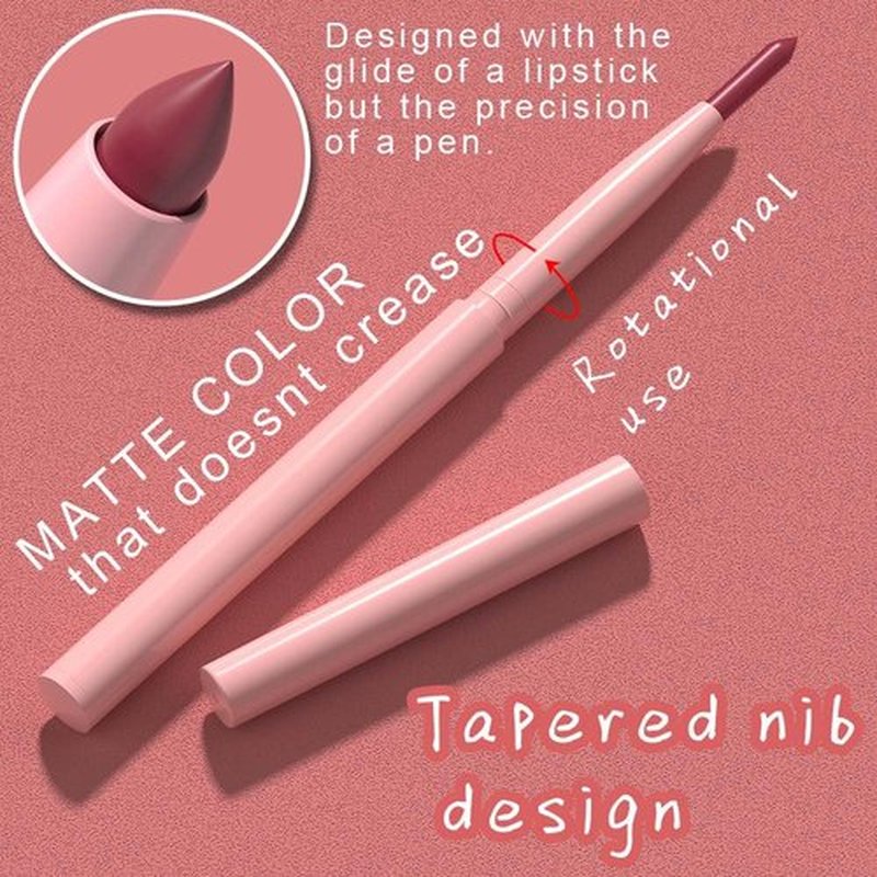 Evpct 12Pcs Retractable Lip Liner Set - Sculpt & Shape Lips in Mauve, Maroon, Red, Nude, Brown & Plum