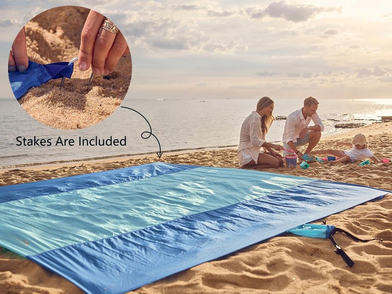WEKAPO Beach Blanket - Sandproof Waterproof Extra Large Mat | Quick Drying & Compact for Vacation, Picnic, Camping