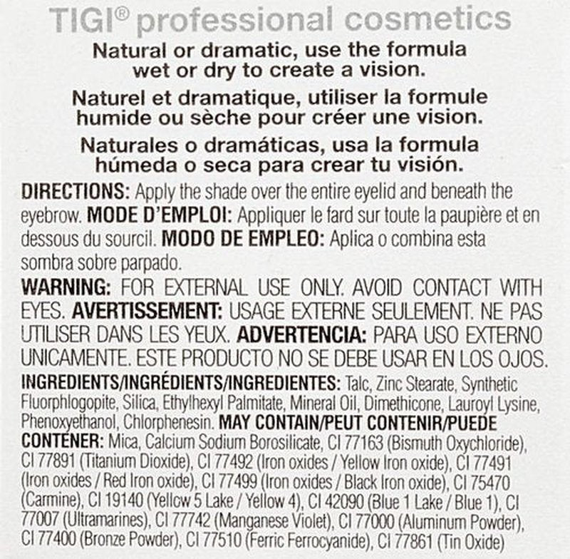 TIGI Cosmetics High Density Eyeshadow - Skinny Jeans Shade, 0.13 Ounce for Bold Looks