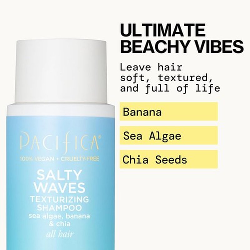 Pacifica Beauty Salty Waves Texturizing Shampoo & Conditioner Set - Effortless Beach Hair | 100% Vegan & Cruelty-Free