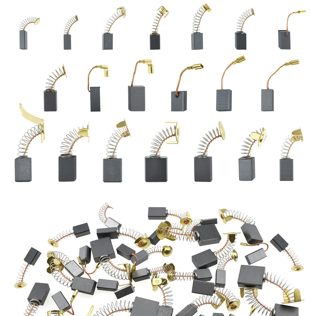 SATUY 80Pcs Electric Motor Carbon Brushes Set, 20 Different Models Carbons Brushes, Carbon Brush Replacement for Carbons Brush Motor Maintenance