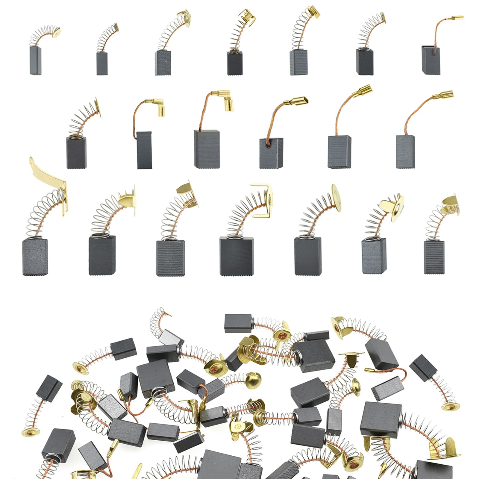 SATUY 80Pcs Electric Motor Carbon Brushes Set, 20 Different Models Carbons Brushes, Carbon Brush Replacement for Carbons Brush Motor Maintenance