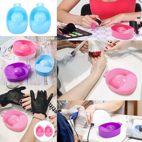 AKOAK 1 Pack Nail Soaking Bowl Dead Skin Cleaning Softening Care bowl Five Finger Soaking Nail Remover Bowl DIY Nail Salon Softening Dead Skin Nails Cleaning Care Special Tools
