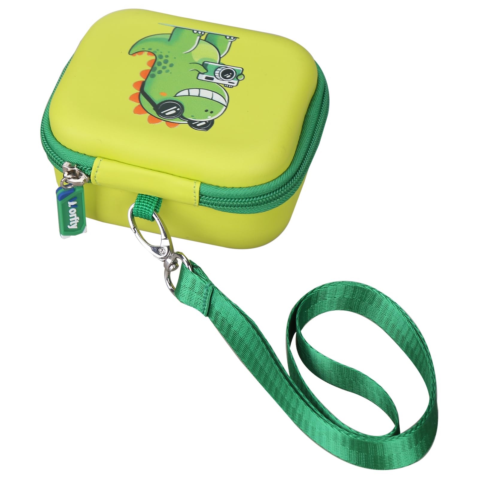 worfty Kids Camera Case Compatible with YEEHAO/Goopow/Hangrui/Masterbee/OUTUVAS/GKTZ Digital Video Camera Toys Camcorder Storage Holder Carrying - Green Dinosaur(Case Only) (Green dinosaur)