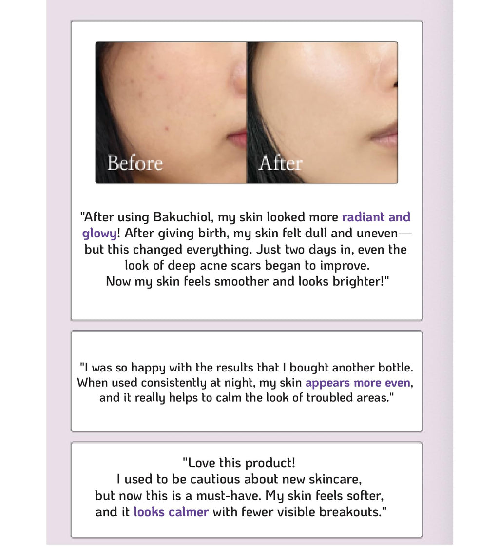 Korean Bakuchiol Concentrate Mix 2 Drops In Any Step of Your Skin Care Routine Retinol Alternative Non GMO Vegan Certificate Safe Natural Botanical Antioxidant Cold Pressed 10000ppm 10 ml