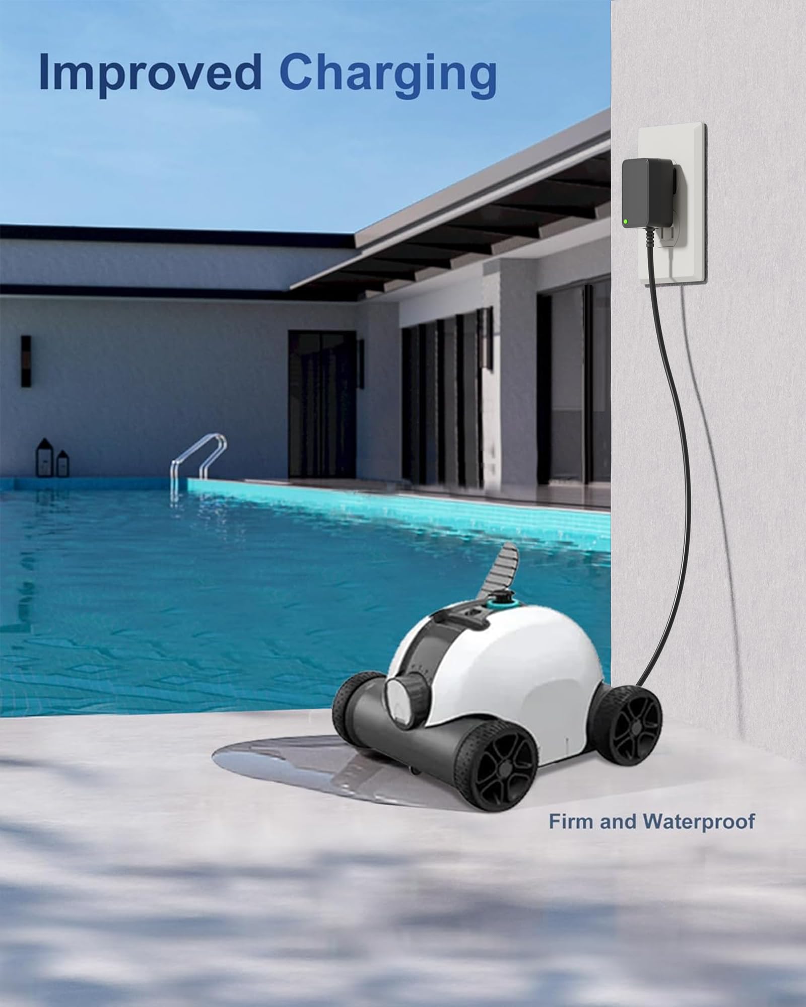 WUKUR 12.6V Charger for AIPER Seagull 600 SE 1000 1500 P1111 Pilot H1 for AIPURY 1500 Cordless Pool Vacuum Cleaner AC Adapter with 5.9FT Power Cord for HJ1103J HJ1102