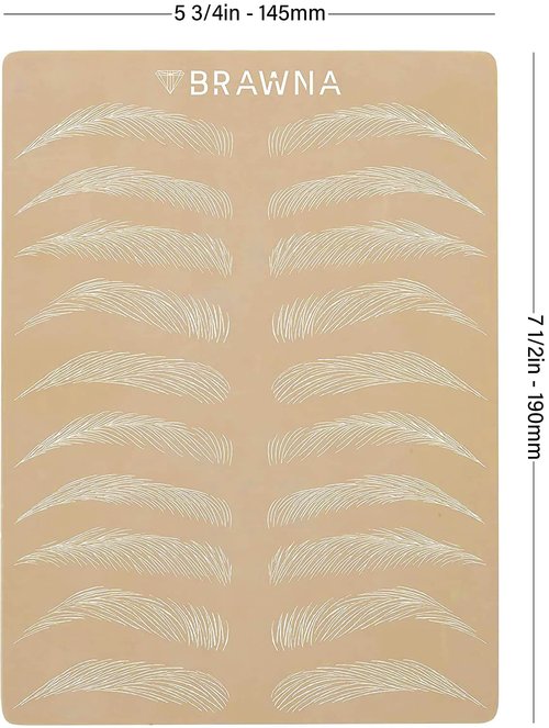 6 pcs Microblading Practice Skin - Inkless Double Sided Practice Skin For Eyebrow Tattoos - Fake Skin Sheets - Microblading Supplies - Microshading Kit - PMU Supply
