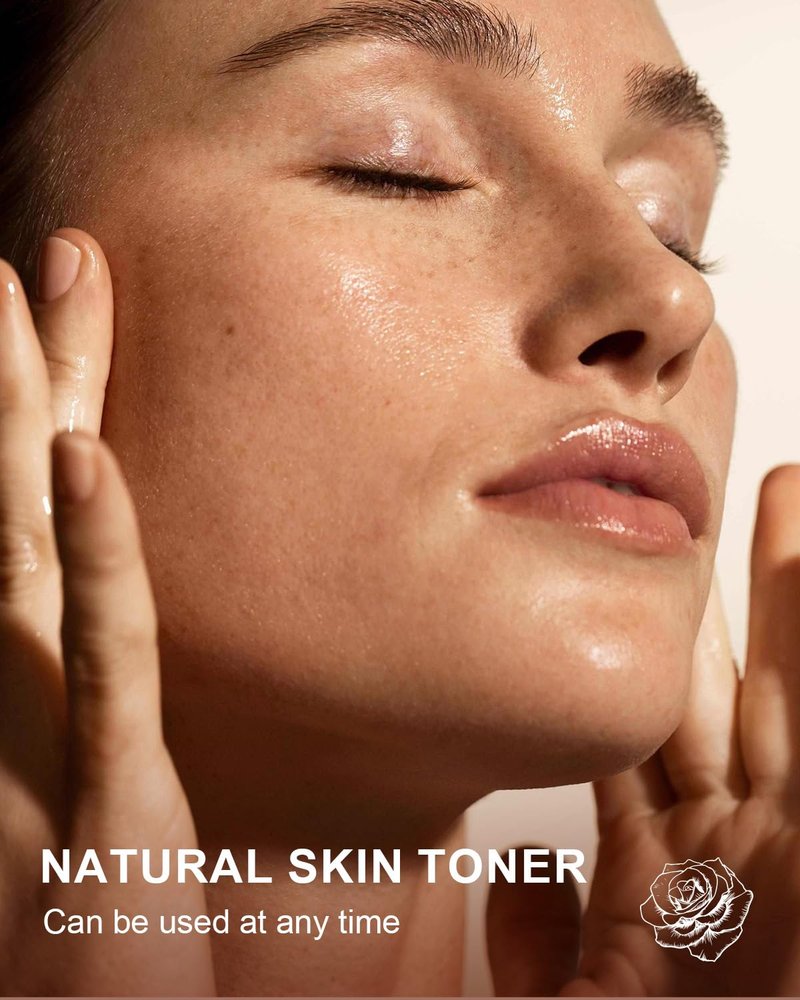 Yoken Pure Rose Water Toner for Face, 32 Fl Oz Bulk, 100% Rosa Damascena Rose Hydrosol, Refreshing Rosewater for Hair, Skin, Aromatherapy, Hydrates & Soothes, Alcohol Free, Chemical Free