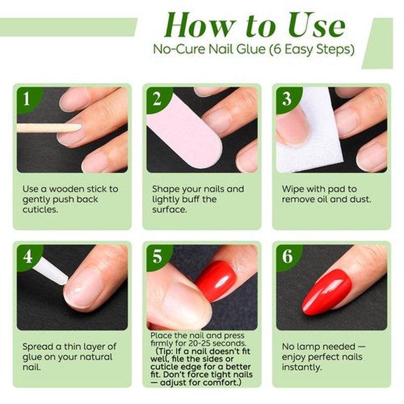 Luxbon Press On Nails Short Square with No-Cure Nail Glue and Tool Kit – French Glue On Nails 25-30pcs Full Size Set, Soft Gel Nail Tips Reusable Fake Nails for Women, Chrome White
