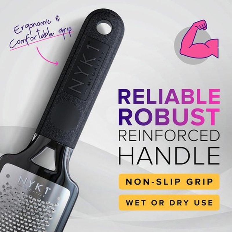 **NYK1 Megafile Foot Callus Remover - Rustproof XL Size with Skin Catcher for Wet & Dry Use**