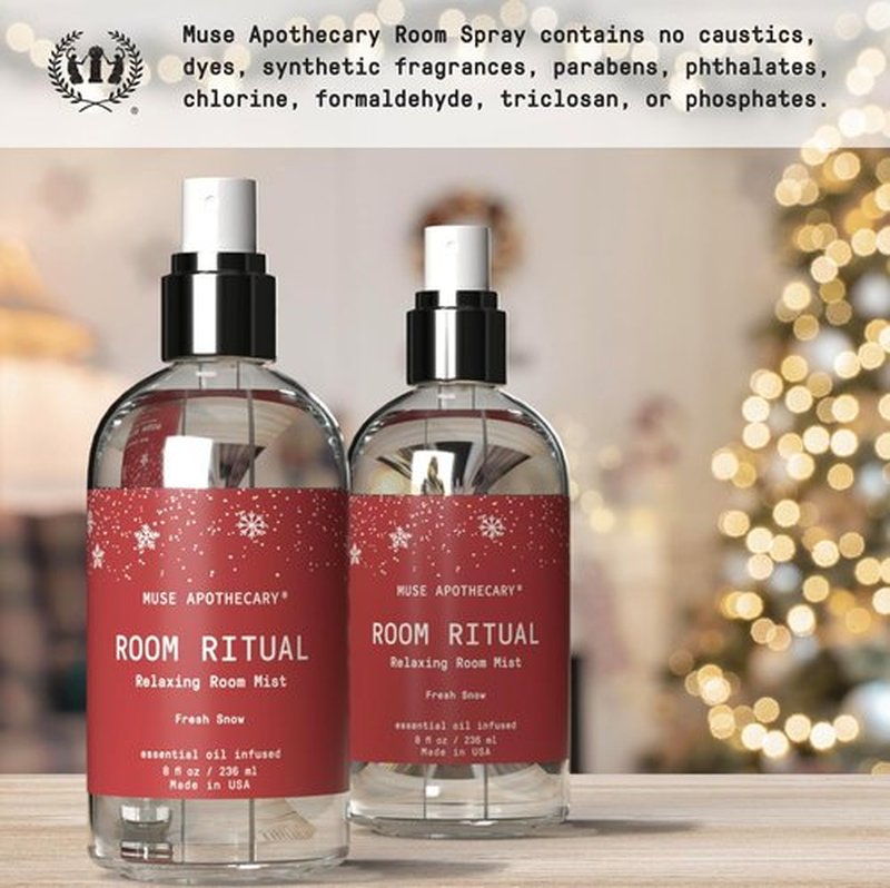 Muse Apothecary Room Ritual - Aromatic Room Spray with Natural Essential Oils | 8 oz Fresh Snow, 2 Pack