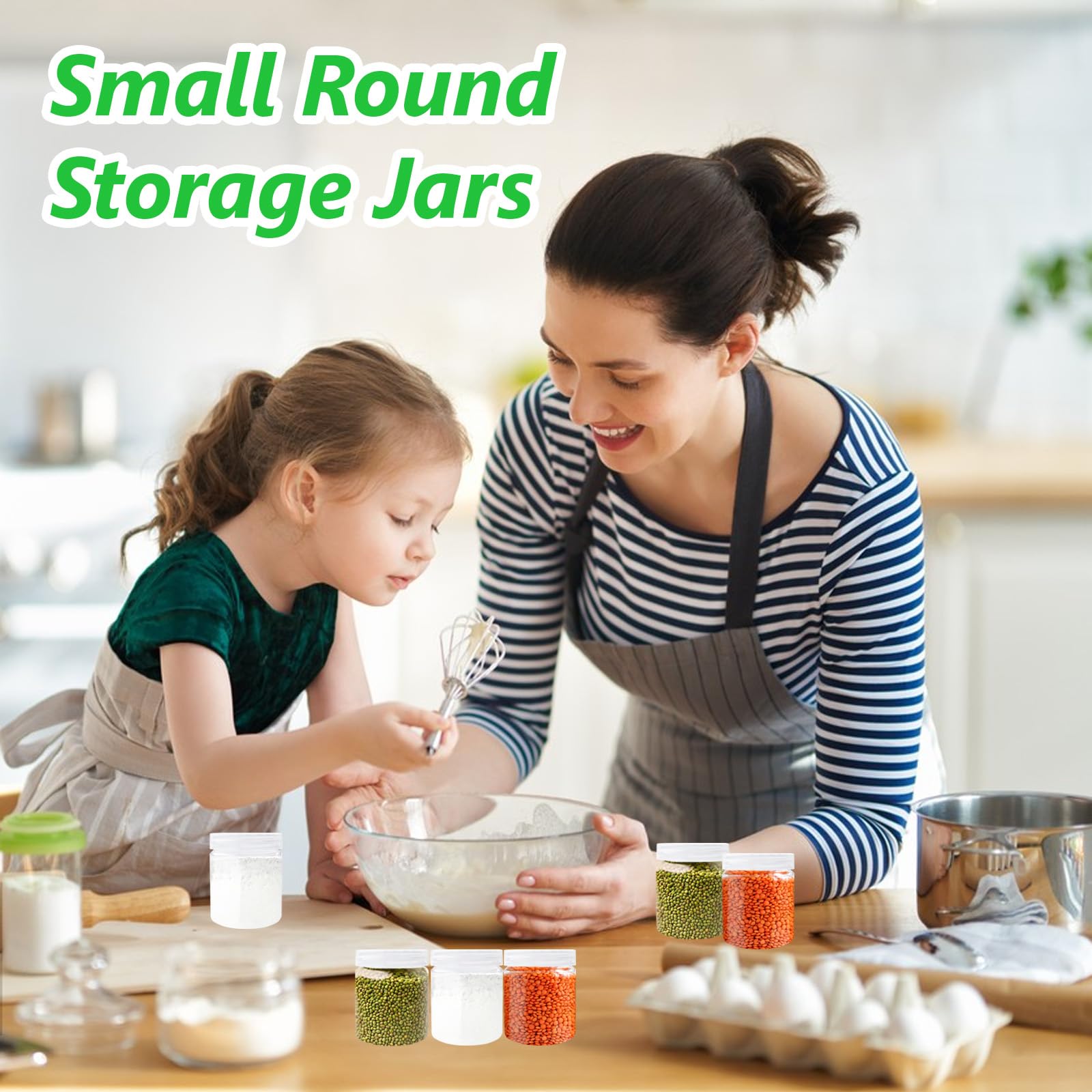 20Pack 4oz Clear Plastic Slime Containers with Lids,Round Refillable Travel Storage Sealed Jars Wide Mouth Container for Candy,Makeup,Cosmetics,Lotions,Eye Shadow,Cream,Butters