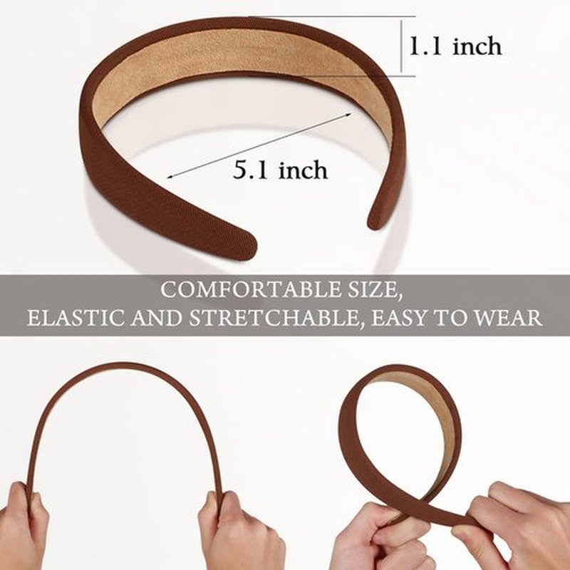 DiyJibb 6PCS Headbands for Women – 1 Inch Wide Non-Slip Elastic Hair Bands, Thick Solid Color Headbands for Girls & Women's Hair Accessories, Trendy Fall Style