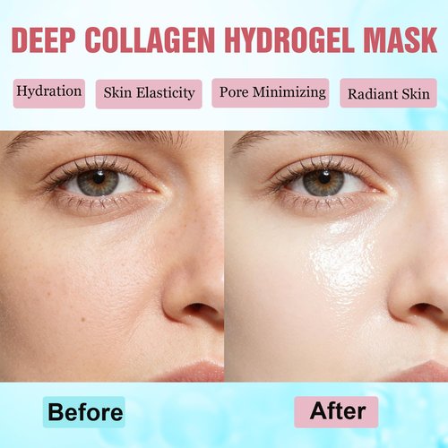 Regine Switzerland Deep Collagen Face Mask - Hydrating Hydrogel for Firming & Elasticity | 40g x 5 Pack