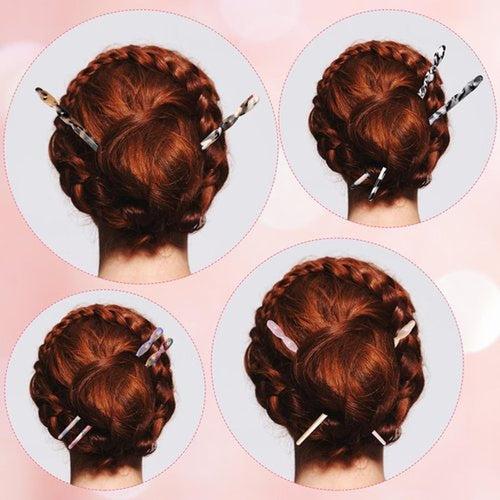 12P Acetate Hair Sticks Set, Coldairsoap 12 Colors Tortoise Shell Hair Pins Straight Chopsticks Vintage French Hair Forks for Women (12P)