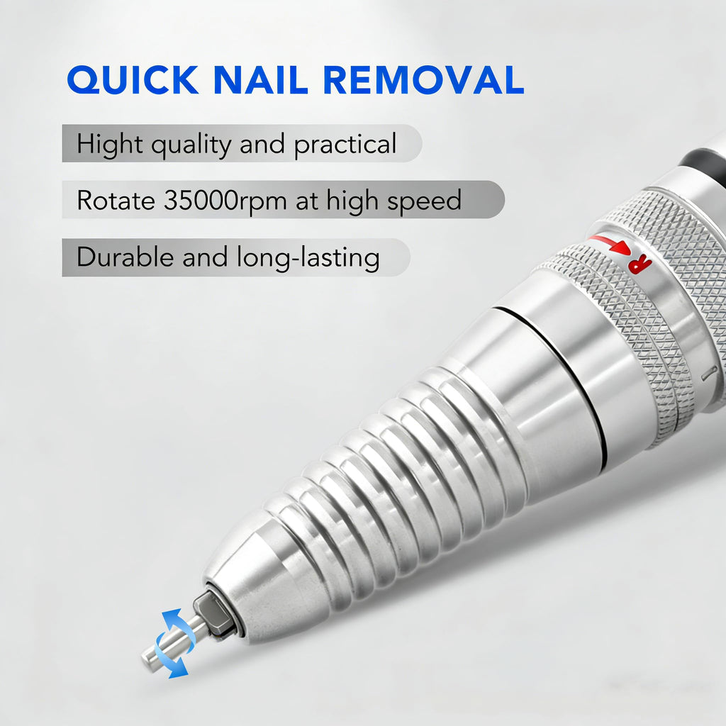 Nail Drill Handpiece for UP200, KUPA KP55, KP60, KP5000 Machine, 35000RPM Professional Electric Nail File Handle Replacement 3 Pins for Manicure Art Tool, Low Noise and Smooth (Only Handpiece)
